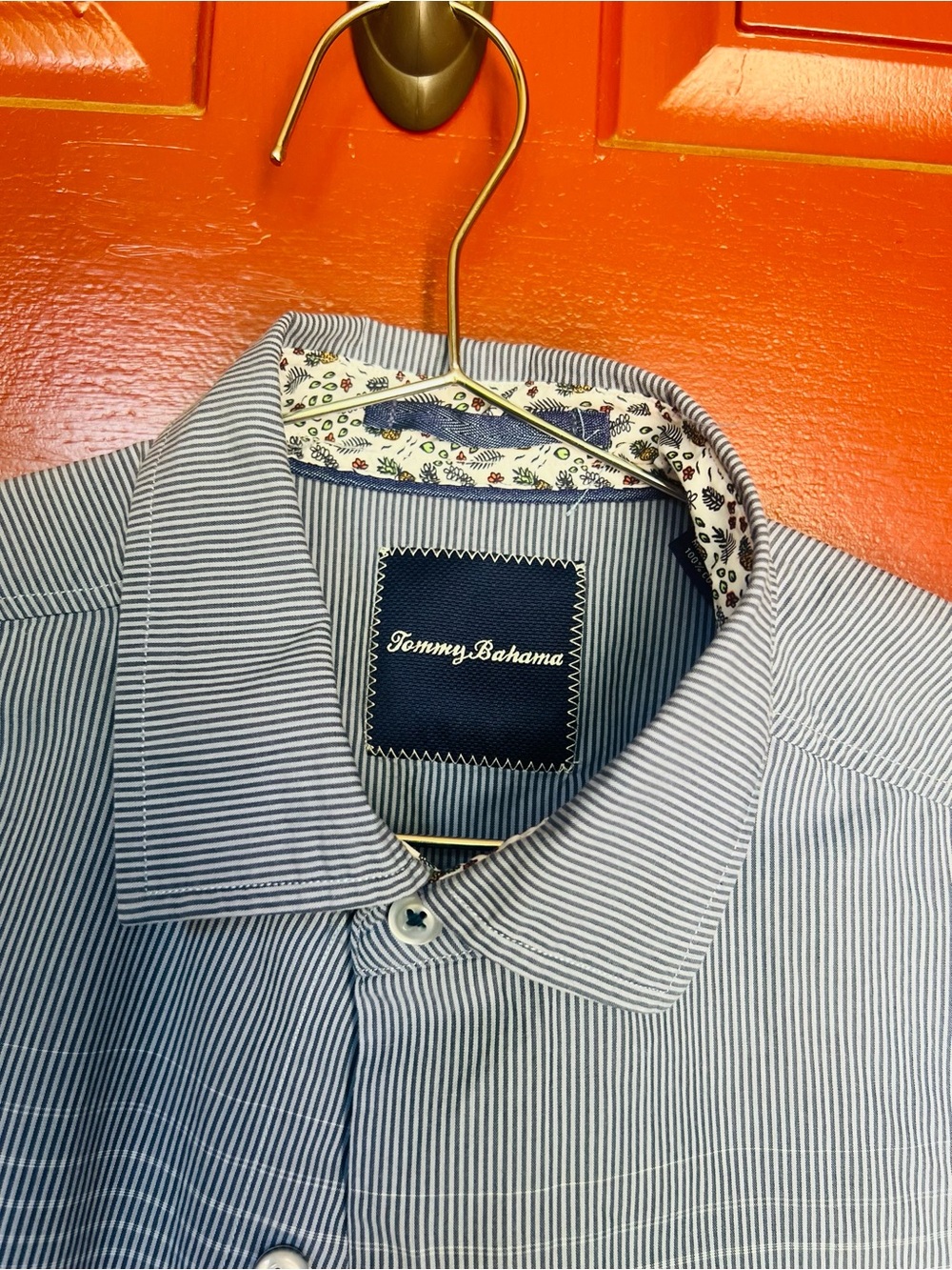 Tommy Bahama Men's Blue Micro-Stripe Button Down Shirt